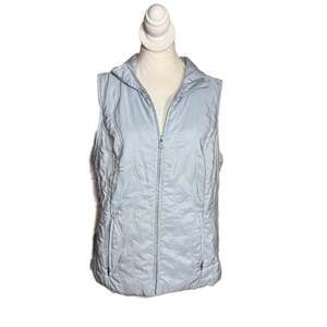Christopher & Banks Quilted Vest Sleeveless Puffer Lightweight White S